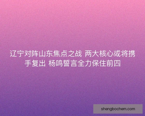 辽宁对阵山东焦点之战 两大核心或将携手复出 杨鸣誓言全力保住前四